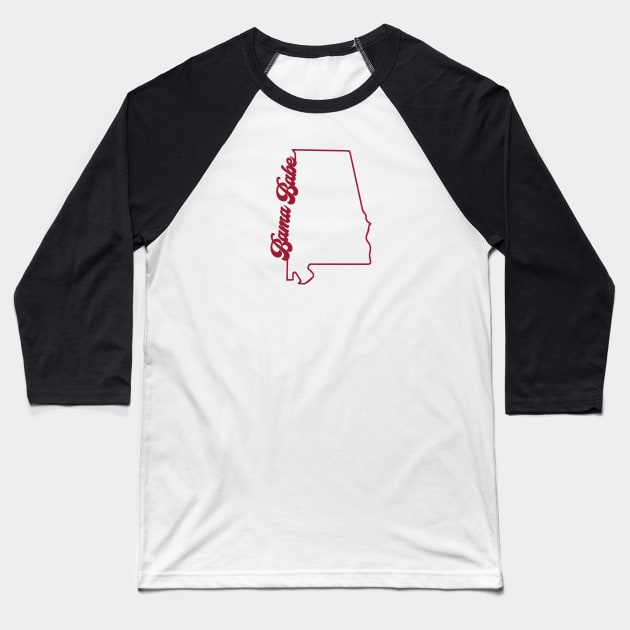 Bama Babe - Shape Of Alabama Baseball T-Shirt by OKObjects